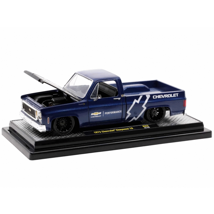 1973 Chevrolet Cheyenne 10 Truck Dark Blue 1:24 - Image 3