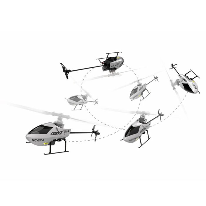 C129 V2 6-Axis Gyro 4 Channel Series Aerobatic Flight Altitude Hold Flybarless RC Helicopter RTF - Basic Remote Control with 2 Batteries Mode 1 (Right Hand Throttle) White - Image 2