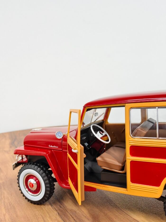 1955 Willys Jeep Station Wagon 1:18 Red - Image 8