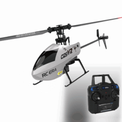 C129 V2 6-Axis Gyro 4 Channel Series Aerobatic Flight Altitude Hold Flybarless RC Helicopter RTF - Basic Remote Control with 2 Batteries Mode 1 (Right Hand Throttle) White