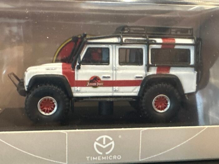 Limited Edition Land Rover Defender Jurassk Park Timemicro 1:64 White