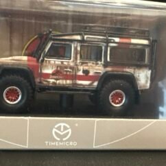 Limited Edition Land Rover Defender Jurassk Park Timemicro 1:64 White Dirty