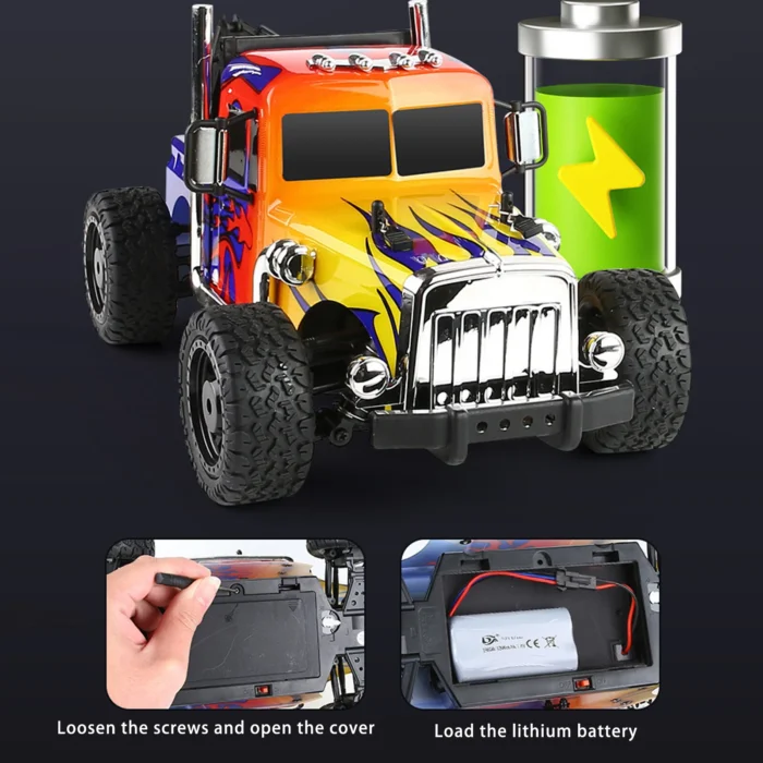 Hi Speed RC Big Wheel Drift Tow Truck 4X4 Proportional 2.4 Ghz NewFGeI 1:16 - Image 7