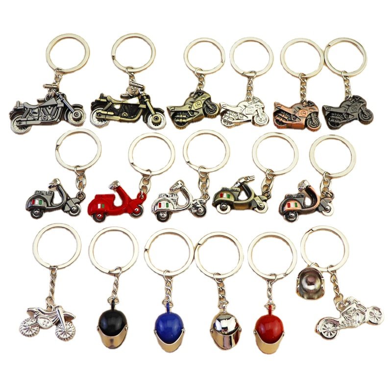 Wholesale Custom Logo Motorbike Keyring Motorcycle and Cars Keychains Metal 3D Motor Motor Bike Motorcycle Helmet Keychain