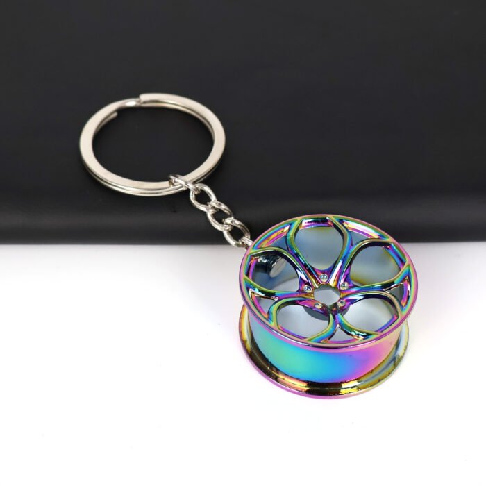 Promotional Souvenir Custom Metal Car Wheel Steering Keychain Charms - Image 4