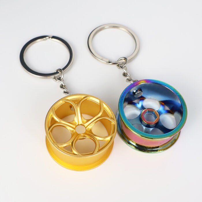 Promotional Souvenir Custom Metal Car Wheel Steering Keychain Charms - Image 3