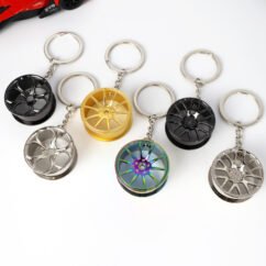 Promotional Souvenir Custom Metal Car Wheel Steering Keychain Charms