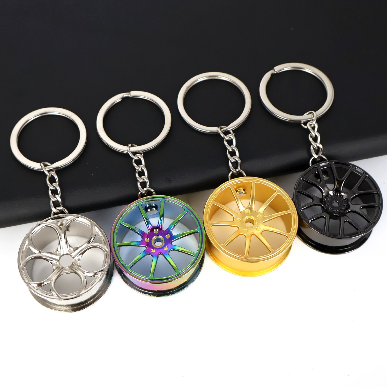 Promotional Souvenir Custom Metal Car Wheel Steering Keychain Charms - Image 2