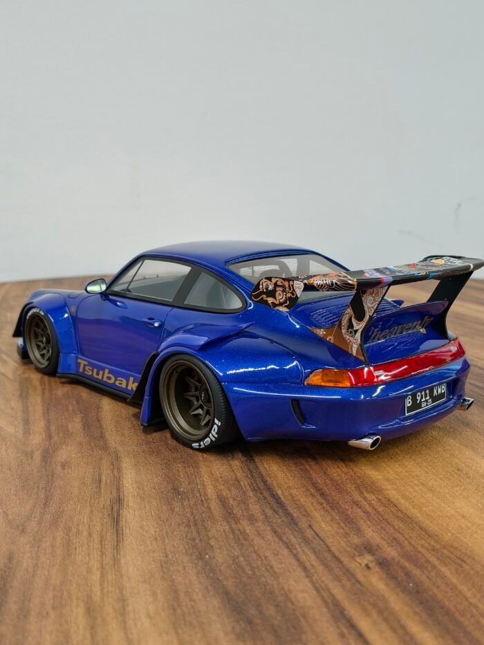 Porsche 911 993 RWB Body Kit Tsubaki 2019 Blue GT Spirit GT857 1:18 Rauh Welt - Image 9