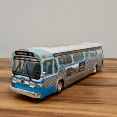 1960s General Motors TDH #2525 Los Angeles, California 33 Downtown Bus 1:43 White & Silver