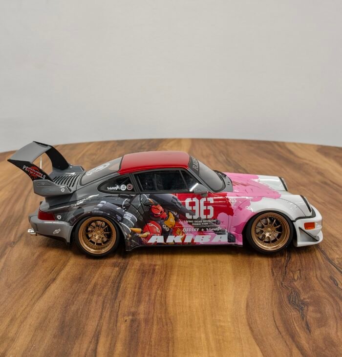 Porsche RAUH-WELT 1:18 Gray with Red & Pink - Image 4