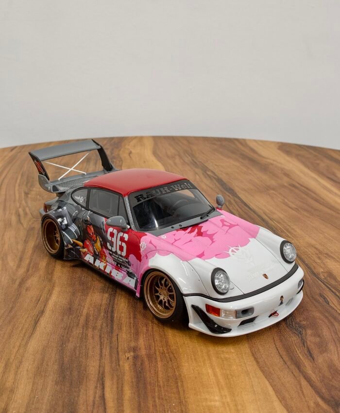 Porsche RAUH-WELT 1:18 Gray with Red & Pink - Image 3