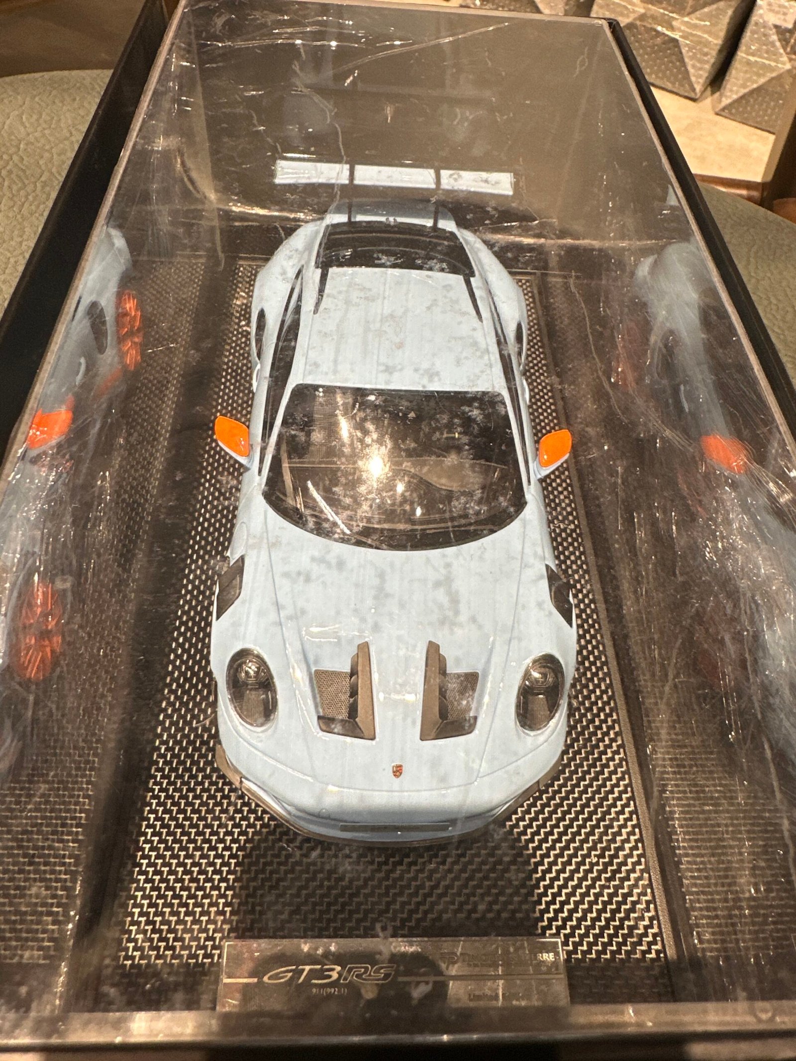 Porsche 911 GT3 Rs 1:18 Blue with Orange