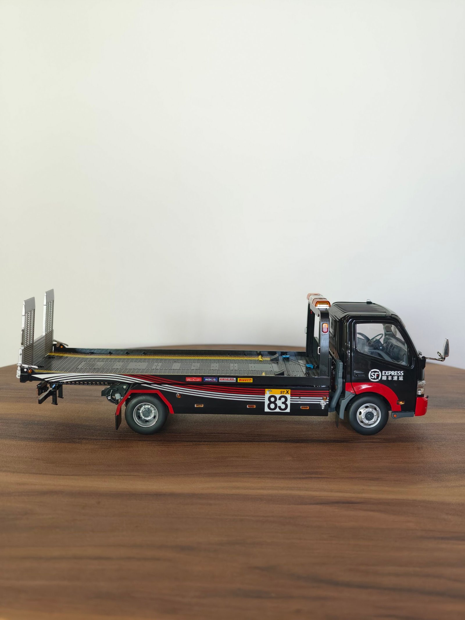 Hino 300 SF Express Flatbed Tow Truck 1/18 Black - Image 3