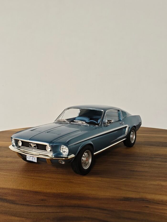 Ford Mustang Fastback GT 1968 ( Light Blue Metallic) Scale 1/12